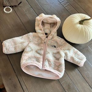 The North Face infant jacket Sherpa hooded bear campsire full zip 0-3 months